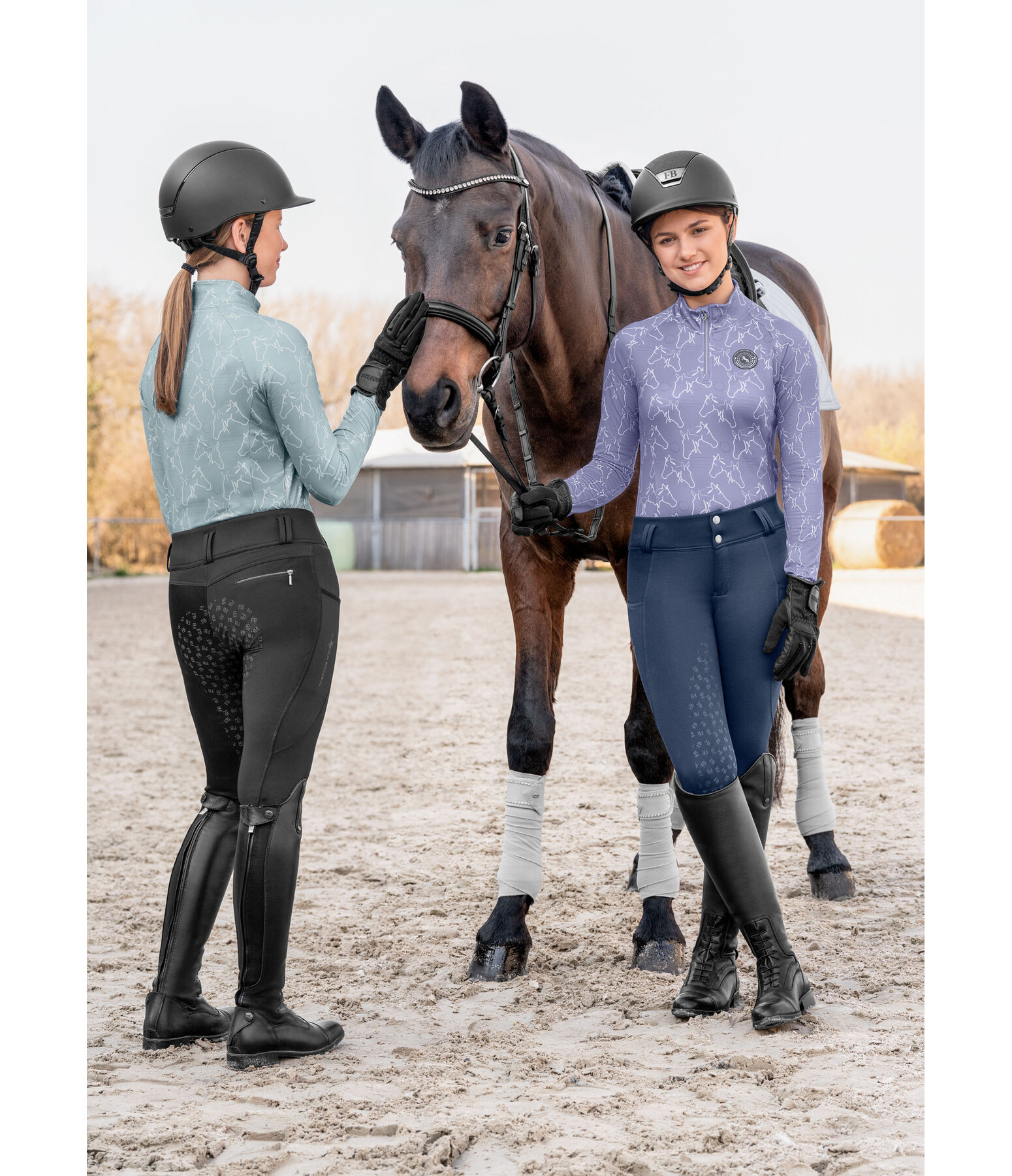 Pantaloni da equitazione termici full grip per bambini Lovis