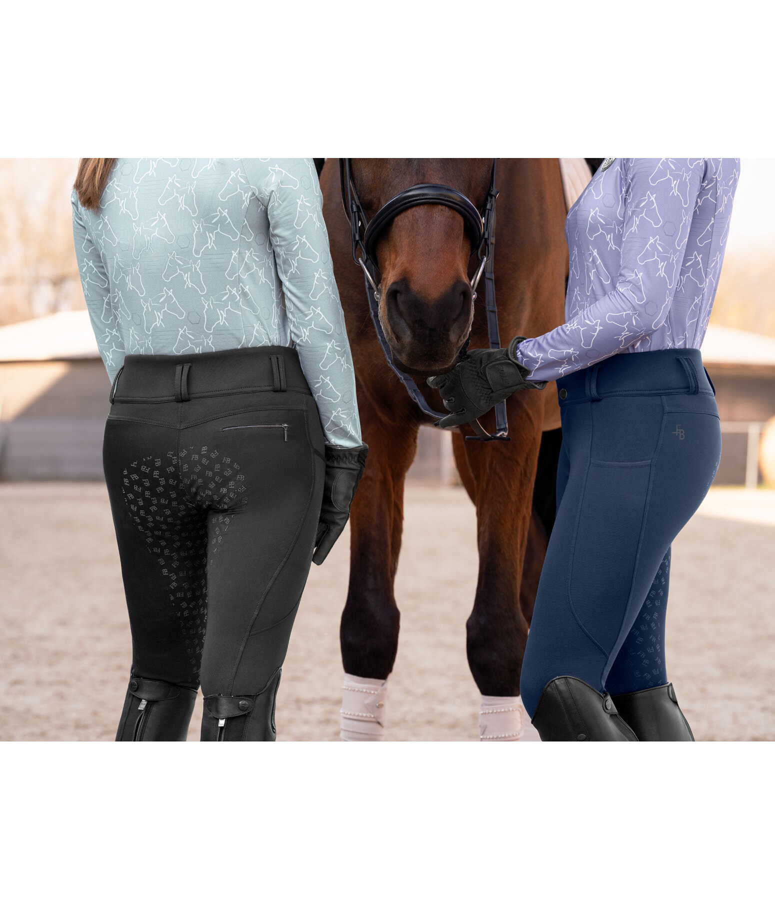 Pantaloni da equitazione termici full grip per bambini Lovis