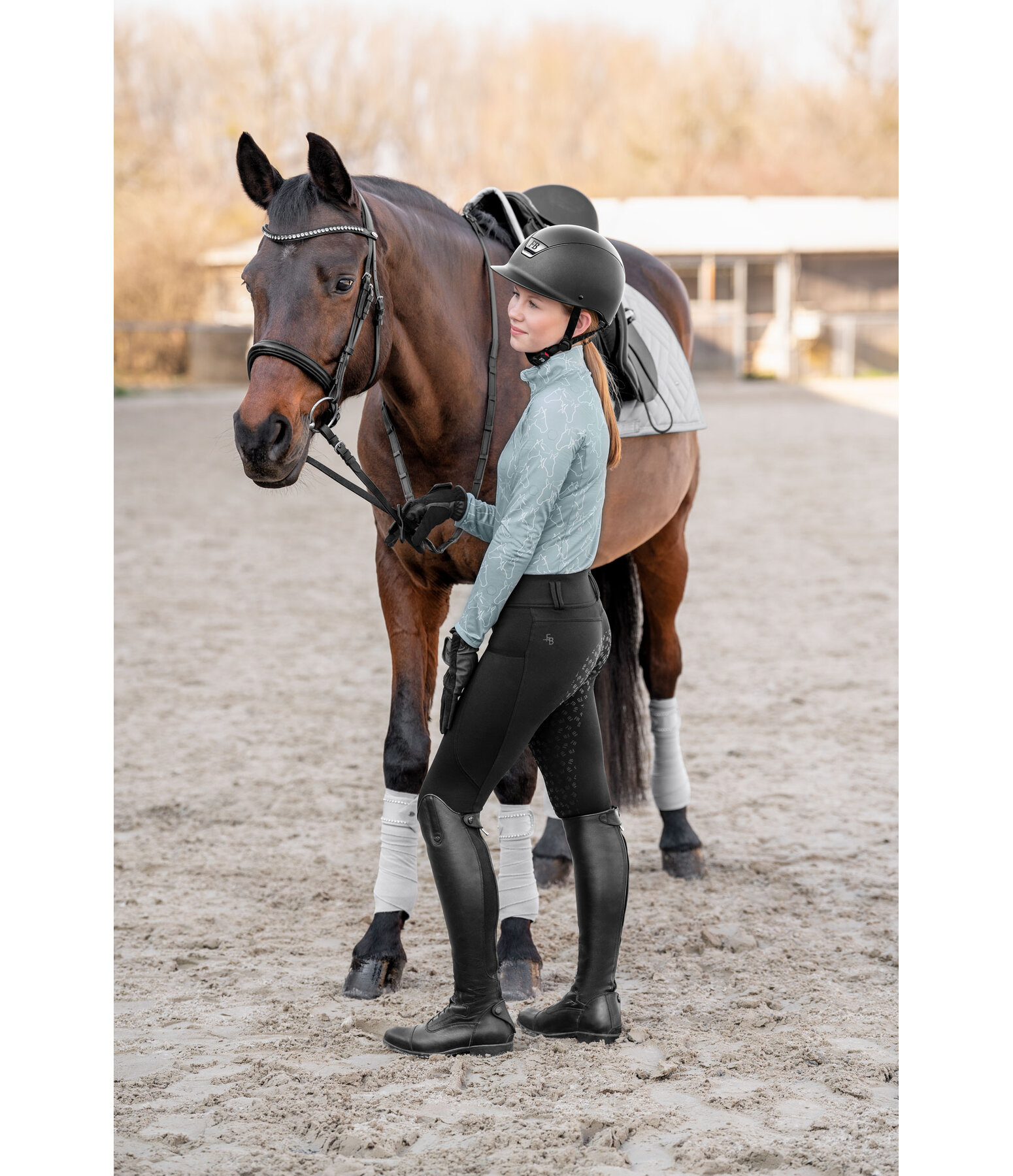 Pantaloni da equitazione termici full grip per bambini Lovis
