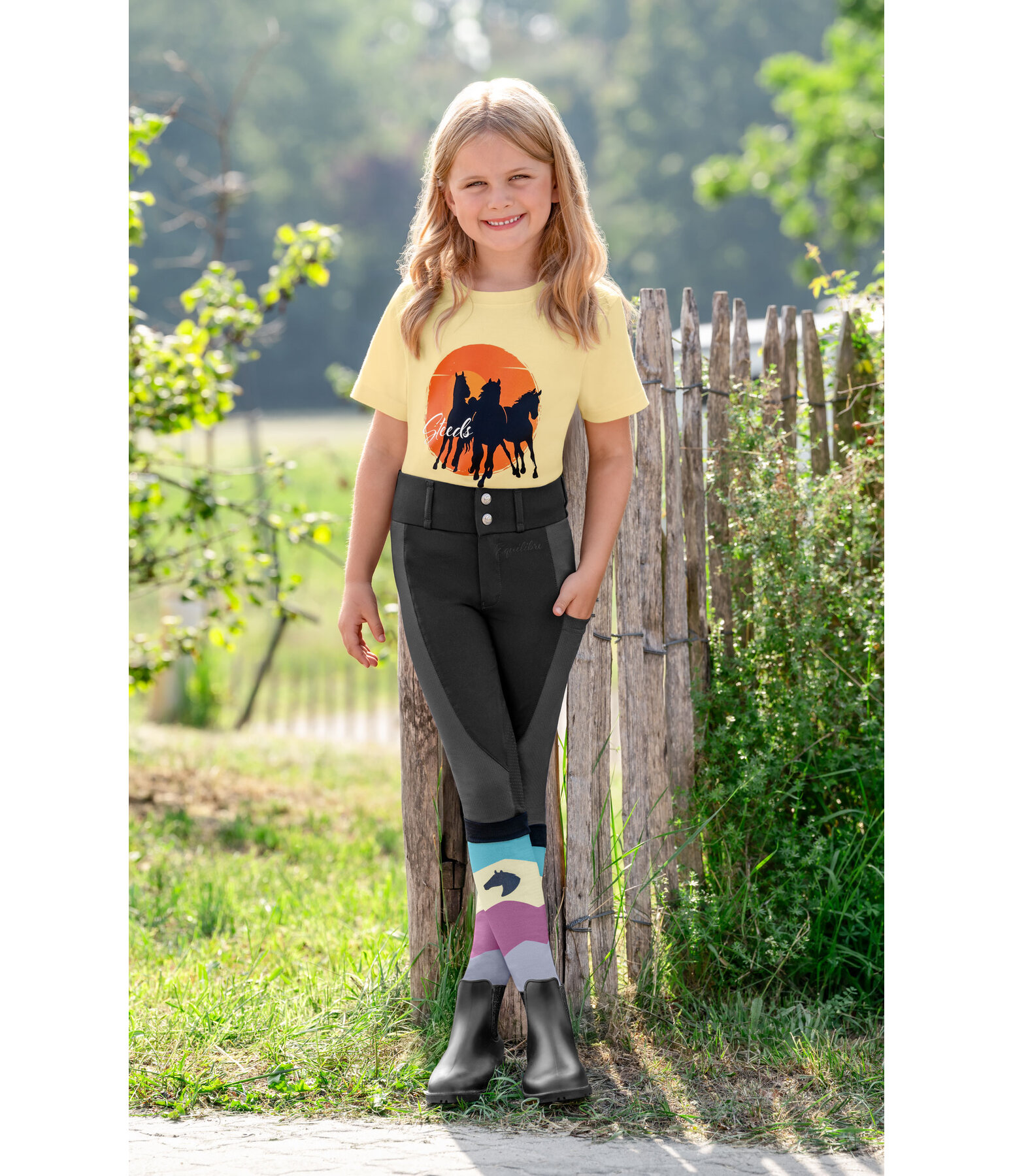 Pantaloni da equitazione full grip per bambini Mesh Helios