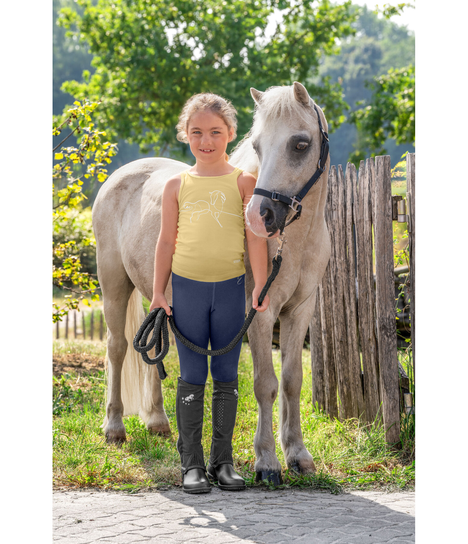 Leggings da equitazione con grip al ginocchio per bambini Beginner