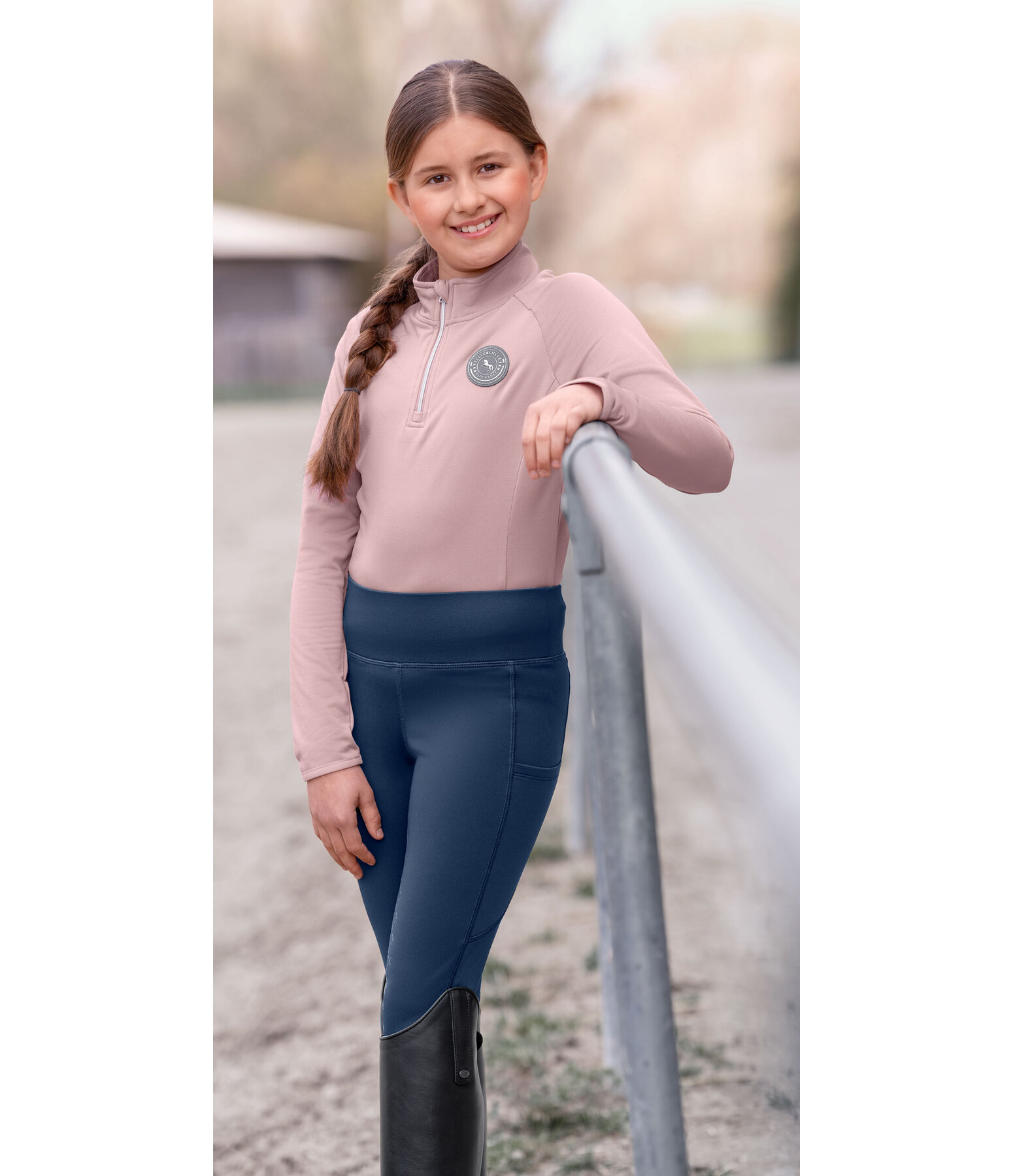 Leggings da equitazione termici full grip per bambini Lene