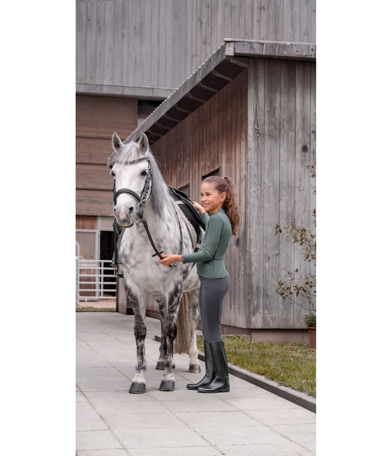 Leggings da equitazione termici full grip per bambini Elina