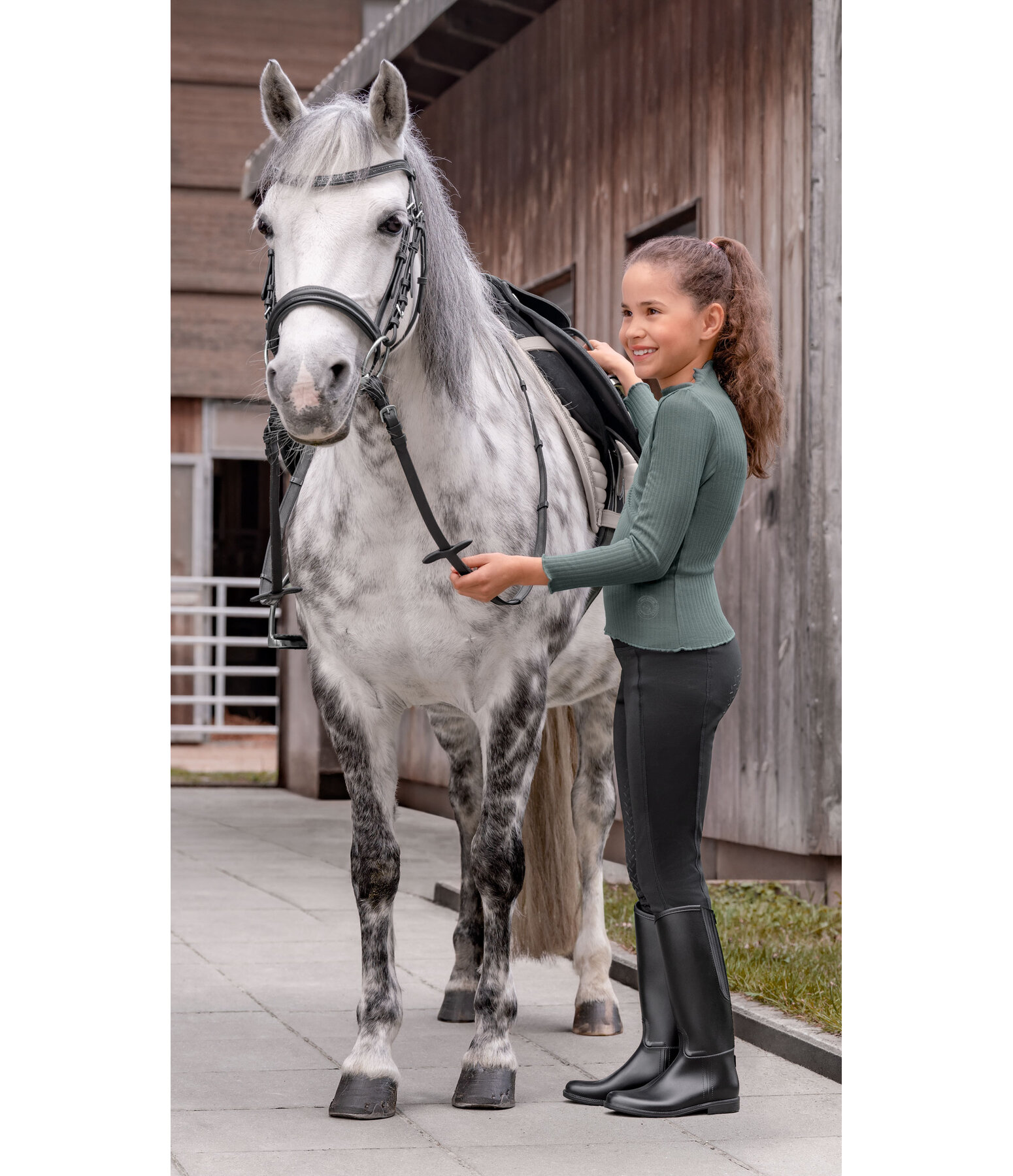 Leggings da equitazione termici full grip per bambini Elina
