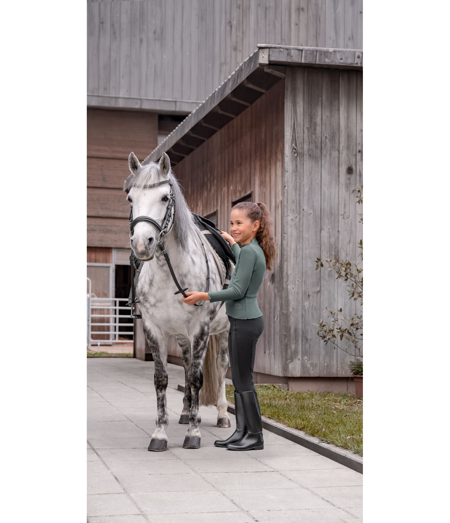 Leggings da equitazione termici full grip per bambini Elina