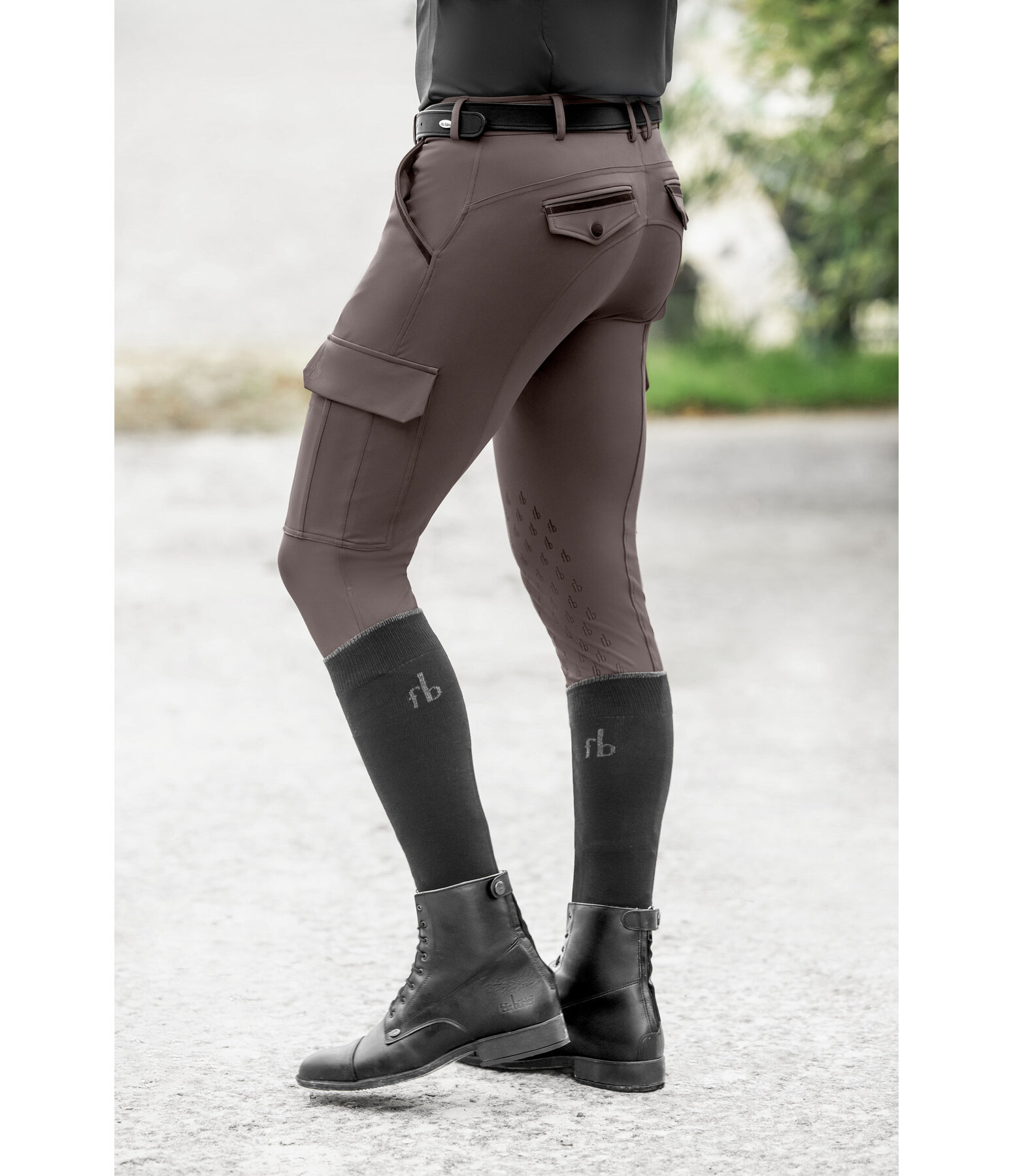 Pantaloni da equitazione hybrid da uomo con grip al ginocchio Georgia