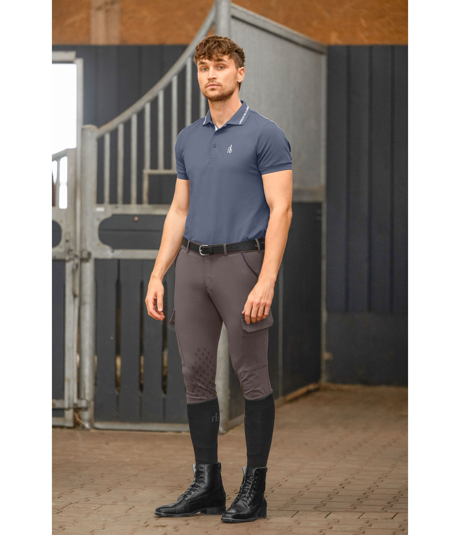 Pantaloni da equitazione hybrid da uomo con grip al ginocchio Georgia