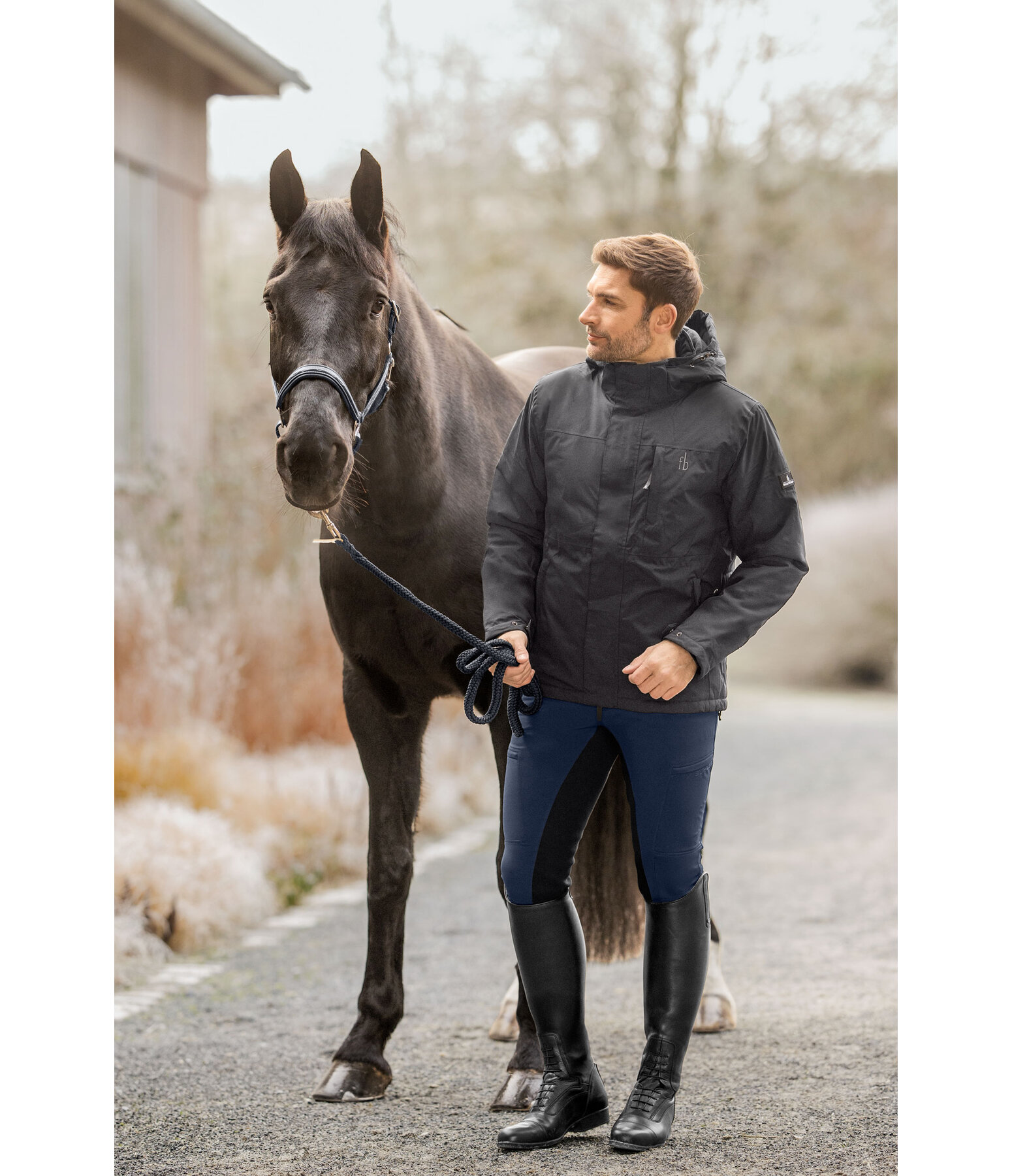 Pantaloni da equitazione hybrid da uomo full seat Lyon