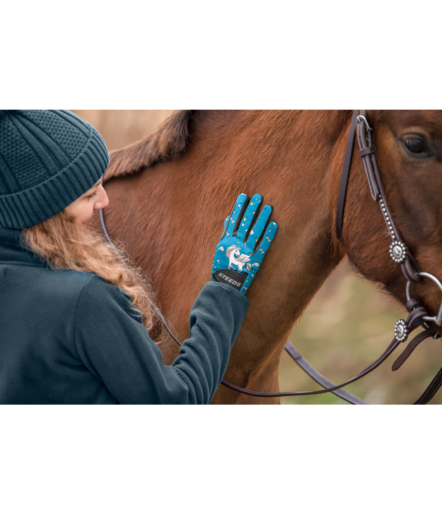 Guanti da equitazione invernali per bambini Unicorn