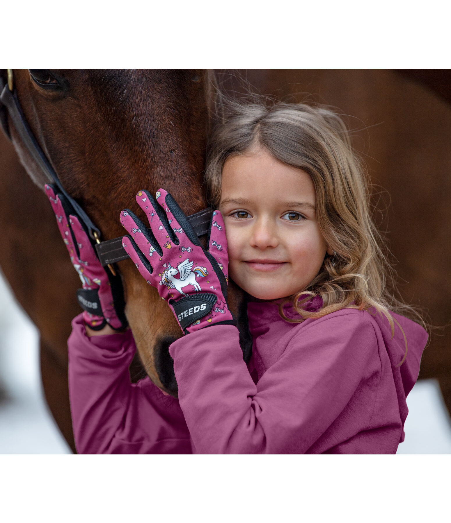 Guanti da equitazione invernali per bambini Unicorn