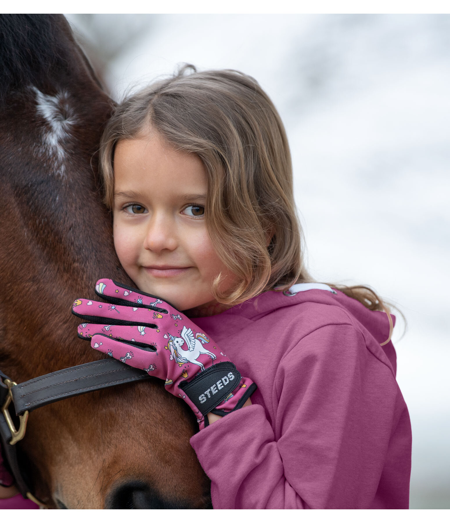 Guanti da equitazione invernali per bambini Unicorn