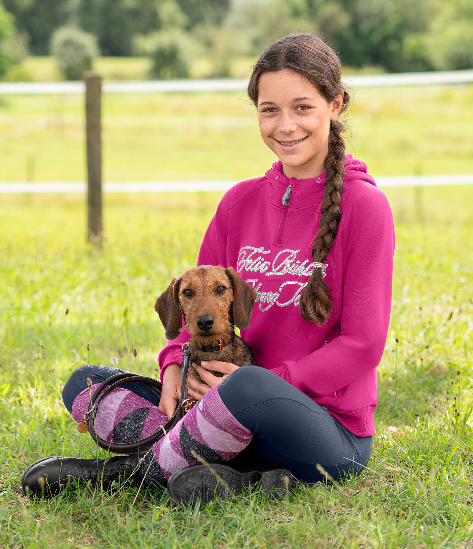 Outfit da bambini Oletta in luminous-pink
