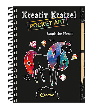 Kreativ Kratzel Pocket Art Scratch Book creativo per pocket art - magici cavalli - 621851