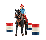 Barrel racing con cowgirl