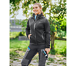 Outfit da donna con giacca softshell traspirante con cappuccio rimovibile in nero