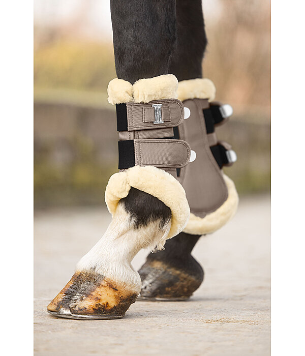 Stinchiere da dressage con pelliccia sintetica Essential, anteriori