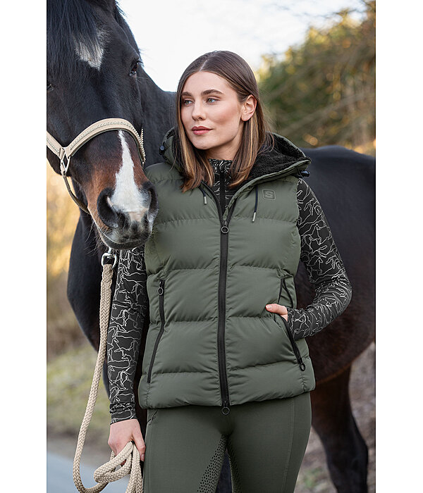 Gilet da equitazione trapuntato con cappuccio Mira III