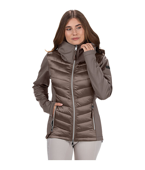 Giacca da equitazione combinata softshell con cappuccio Cora