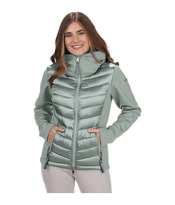 Giacca da equitazione combinata softshell con cappuccio Cora