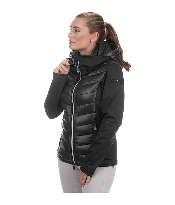 Giacca da equitazione combinata softshell con cappuccio Cora