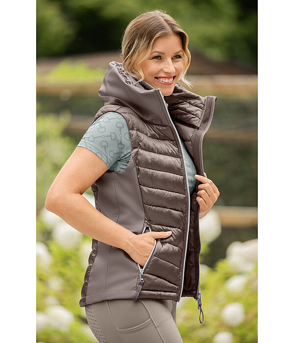 Gilet da equitazione combinato softshell con cappuccio Zoey