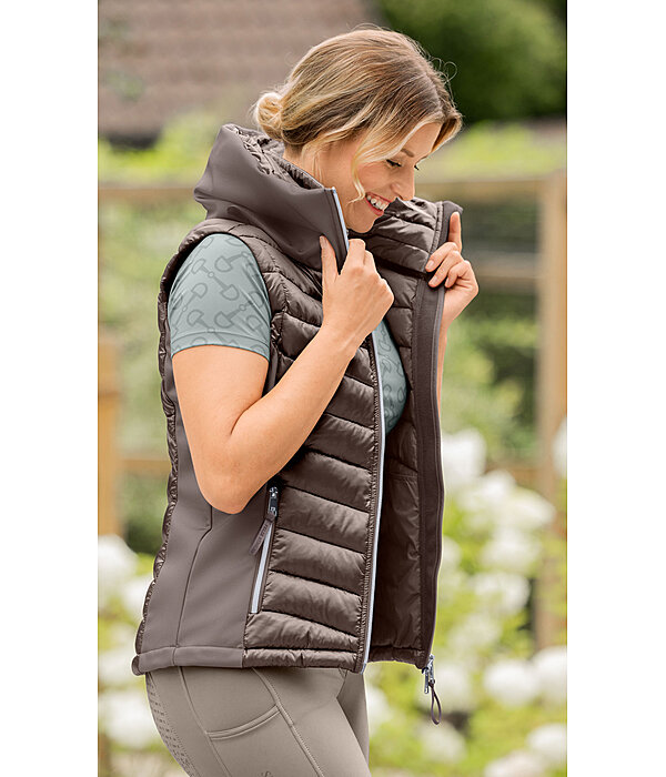 Gilet da equitazione combinato softshell con cappuccio Zoey