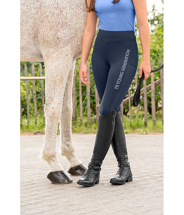 Leggings da equitazione full grip per bambini Laser Cut