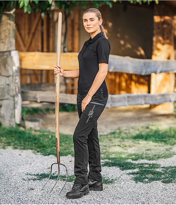 Outfit da donna con pantaloni outdoor elasticizzati 4 stagioni in nero