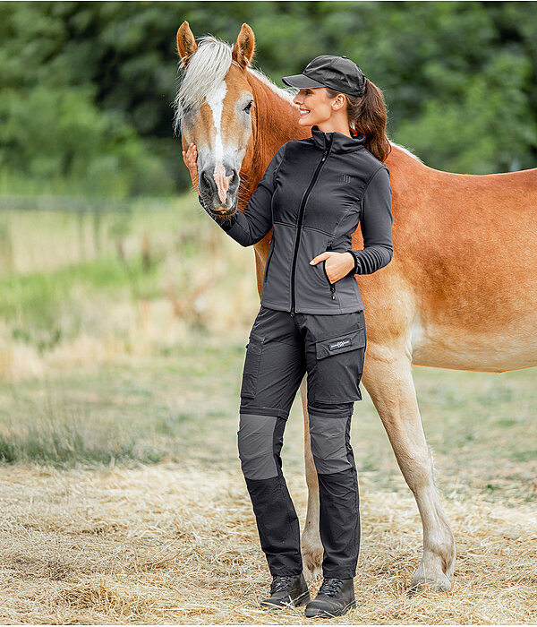 Outfit da donna con giacca hybrid in pile Waffle in antracite