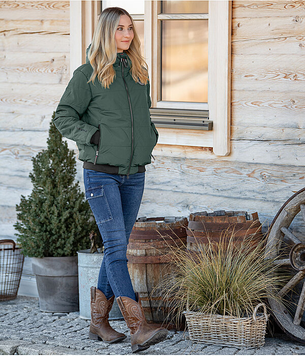 Outfit western con giacca invernale in pine-green